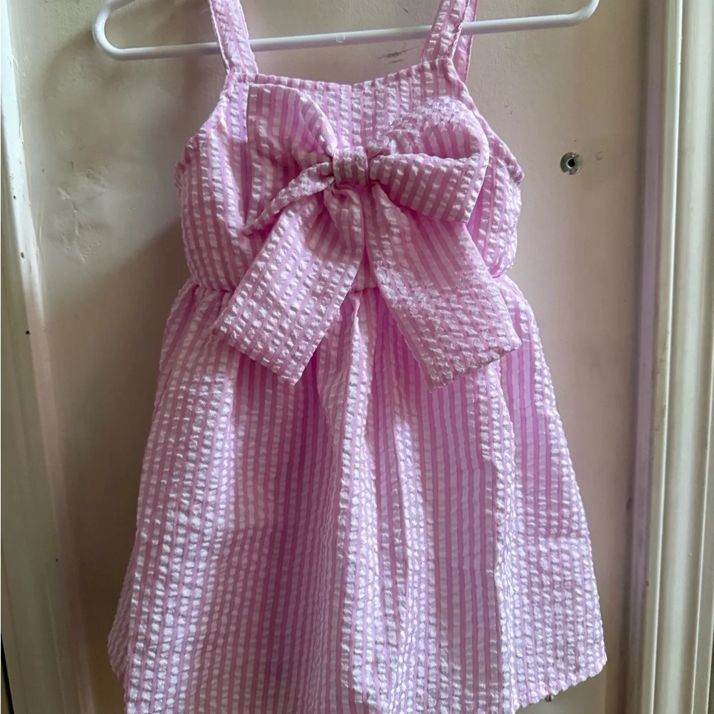 New Pink Seersucker Sundress